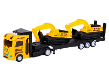 Машина AUTODRIVE Автовоз фрикционный желтый со светом и звуком  2 экскаватора, вк 356,512 см