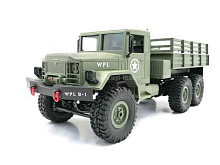 Радиоуправляемая автомодель WPL военный грузовик зеленый 6WD 24G 116 KIT