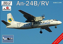 Сборная модель  Антонов Ан-24Б/РВ авиалинии Украины/Чехии Amodel