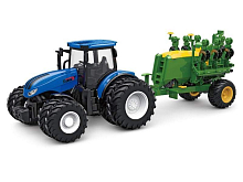 РУ фермерский трактор Korody с зерновой сеялкой, мет кузов, двойные колеса 124 24G 6CH RTR