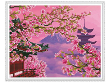 Алмазная мозаика с нанесенной рамкой 40х50 ФУДЗИЯМА 13 цветов