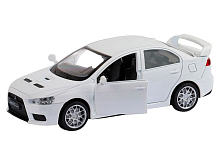 Машина АВТОПАНОРАМА Mitsubishi Lancer Evolution, белый, 140, откр двери, вк 17,512,56,5 см