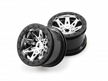 Колесные диски 41мм 22  хромчерный 2шт пластик