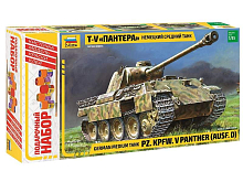 Сборная модель ZVEZDA Немецкий средний танк ТV Пантера, подарочный набор, 135