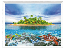 Алмазная мозаика с нанесенной рамкой 40х50 ОСТРОВ 34 цвета