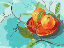 Картина по номерам 15х20 АПЕЛЬСИНОВОЕ НАСТРОЕНИЕ 17 цветов В