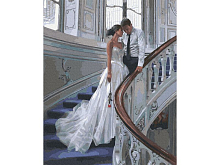 Картина по номерам 40х50 МОЛОДОЖЕНЫ 28 цветов