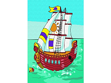 Набор юного художника 20х30 Старинный парусник 14 цветов