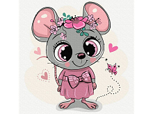Картина по номерам 20Х20 МИЛАЯ МЫШКА 12 цветов