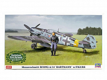 Сборная модель Hasegawa Самолет Messerschmitt Bf109G614 HARTMANN wFIGURE, шт, 148