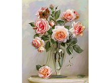 Картина по номерам 40х50 БУЗИН РОЗЫ В ВАЗЕ 24 цвета