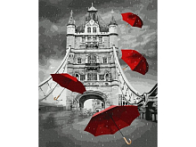 Картина по номерам 40х50 ДОЖДЬ В ЛОНДОНЕ 18 цветов