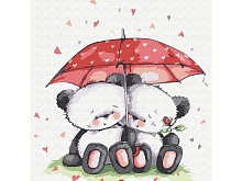 Набор юного художника 20х20 Медвежата под зонтом 12 цветов