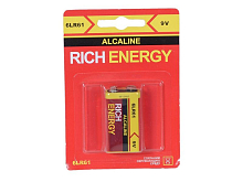 Батарейка Rich Energy 9V, Крона, 6LR61 Alkaline 1шт