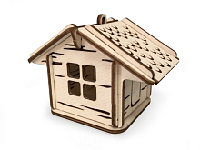 Деревянный конструктор Lemmo Игрушка елочная Домик, 8 деталей