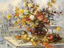 Картина по номерам 40х50 Дачная осень  25 цветов