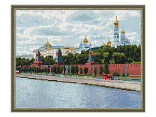 Картина мозаикой с нанесенной рамкой 40х50 МОСКВА КРЕМЛЬ 30 цветов