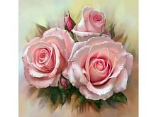 Картина по номерам 30х30 Розовое трио 20 цветов