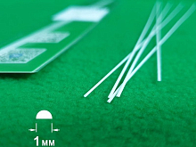 ABS пластик полукруг 1 мм , длина 250 мм, 5 шт