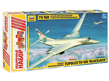 Сборная модель ZVEZDA Российский стратегический бомбардировщик Ту160, подарочный набор, 1144