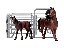 Фигурки животных MASAI MARA MM204002 серии Мир лошадей Фризская лошадь и жеребенок 3 пр