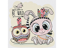 Картина по номерам 20х20 ДВА ИНДЕЙЦА 12 цветов