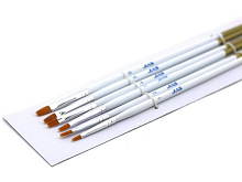 Набор кистей из синтетического волоса, плоские 6 шт № 1, 2, 3, 4, 5, 6, шт