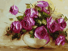 Картина по номерам 40х50 Осенние розы 28 цветов