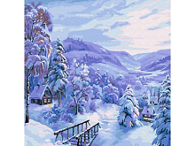 Картина по номерам 30х30 Снежная сказка 20 цветов