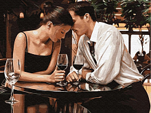 Картина по номерам 40х50 Романтическое свидание 25 цветов