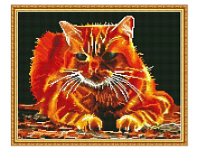 Алмазная мозаика с нанесенной рамкой 40х50 ОГНЕННЫЙ 22 цвета