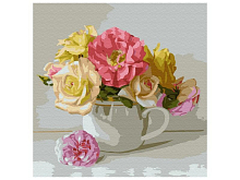 Картина по номерам 30х30 Бузин Букетик 23 цвета