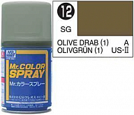 Краска акрил для пластика в аэрозольных баллончиках тм MRHOBBY 100мл   OLIVE DRAB 1