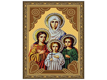 Алмазная 5D мозаика с нанесенной рамкой 20х30 ВЕРА, НАДЕЖДА, ЛЮБОВЬ МАТЕРЬ ИХ СОФИЯ 11 цветов