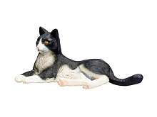 Фигурка KONIK Кошка, чернобелая лежащая