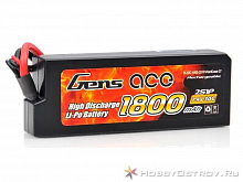 Аккумулятор GensAce Li-Po 1800мАч 7.4V 30C (2S, Tamiya, Mini Tamiya) 92х33х20