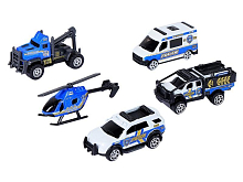 Набор металлических машинок AUTODRIVE Полицейская техника 5шт вк 299,54см
