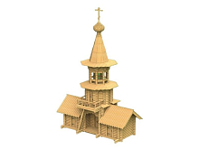 Сборная деревянная модель СВМодель Колокольня Зашиверского острога, 1600 деталей, 160
