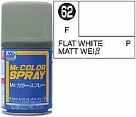 Краска акрил для пластика в аэрозольных баллончиках тм MRHOBBY 100мл  FLAT WHITE, шт