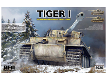 Сборная модель RYEFIELD MODEL Немецкий танк Tiger I раннего прва, полный интерьер, траки, 135