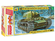 Сборная модель ZVEZDA Советский тяжелый танк образца 1940 г с пушкой Л11 КВ1, под набор, 135