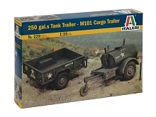Сборная модель ITALERI 0229ИТ Бочка 250 Gals и Прицеп Cargo M101, 135
