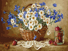 Картина по номерам на дереве 40х50 БУЗИН РОМАШКОВОЕ НАСТРОЕНИЕ 28 цветов