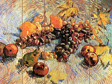 Картина по номерам на дереве 40х50 Натюрморт с яблоками и виноградом 29 красок