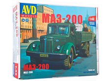 Сборная модель AVD МАЗ200 бортовой, 143