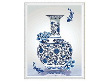 Алмазная мозаика с нанесенной рамкой 40х50 В СТИЛЕ ГЖЕЛЬ 8 цветов