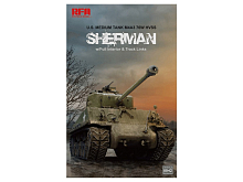 Сборная модель RYEFIELD MODEL Американский танк M4A3 76W HVSS Sherman с полным интерьером, 135