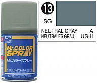 Краска акрил для пластика в аэрозольных баллончиках тм MRHOBBY 100мл NEUTRAL GRAY, шт