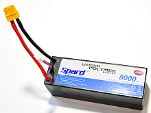 Аккумулятор LiPo Spard 8000mAh, 74V, 60C, XT60, XL Hardcase 140x48x49мм для авто 110, 18