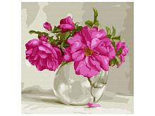 Картина по номерам 30х30 Бузин Розовый букет 21 цвет